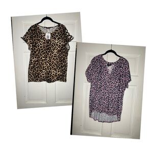 2 leopard print tops